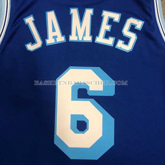 Maillot Los Angeles Lakers LeBron James NO 6 Hardwood Classic 2021-22 bleu